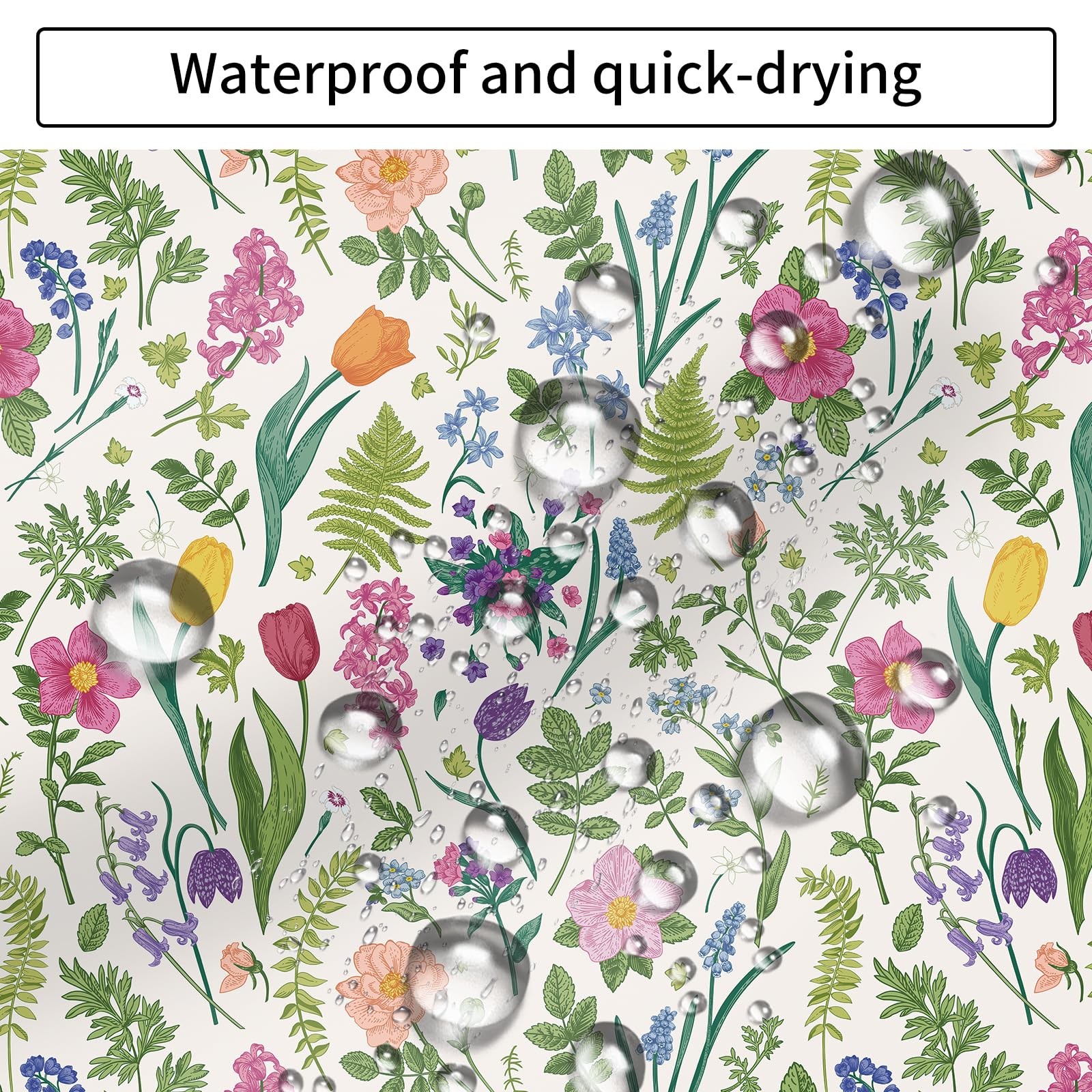 Custom Printed Bath Curtain — custom printed polyester bath curtain detail view