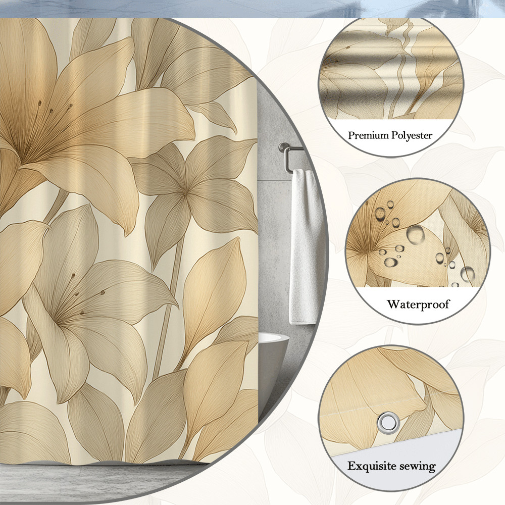 Custom Printed Bath Curtain — custom printed polyester bath curtain detail view