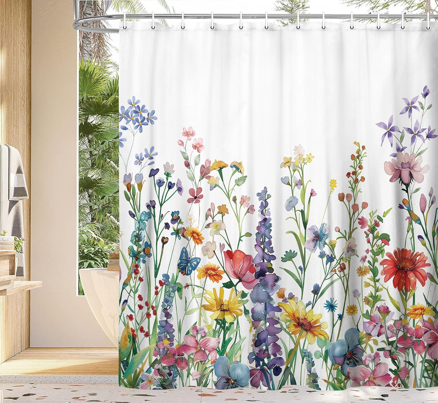 Custom Printed Bath Curtain — custom printed polyester bath curtain
