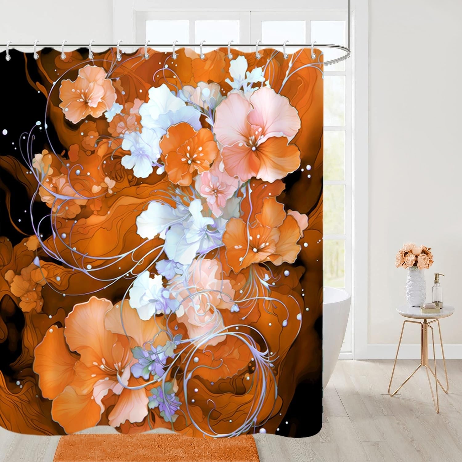 Custom Printed Bath Curtain — custom printed polyester bath curtain