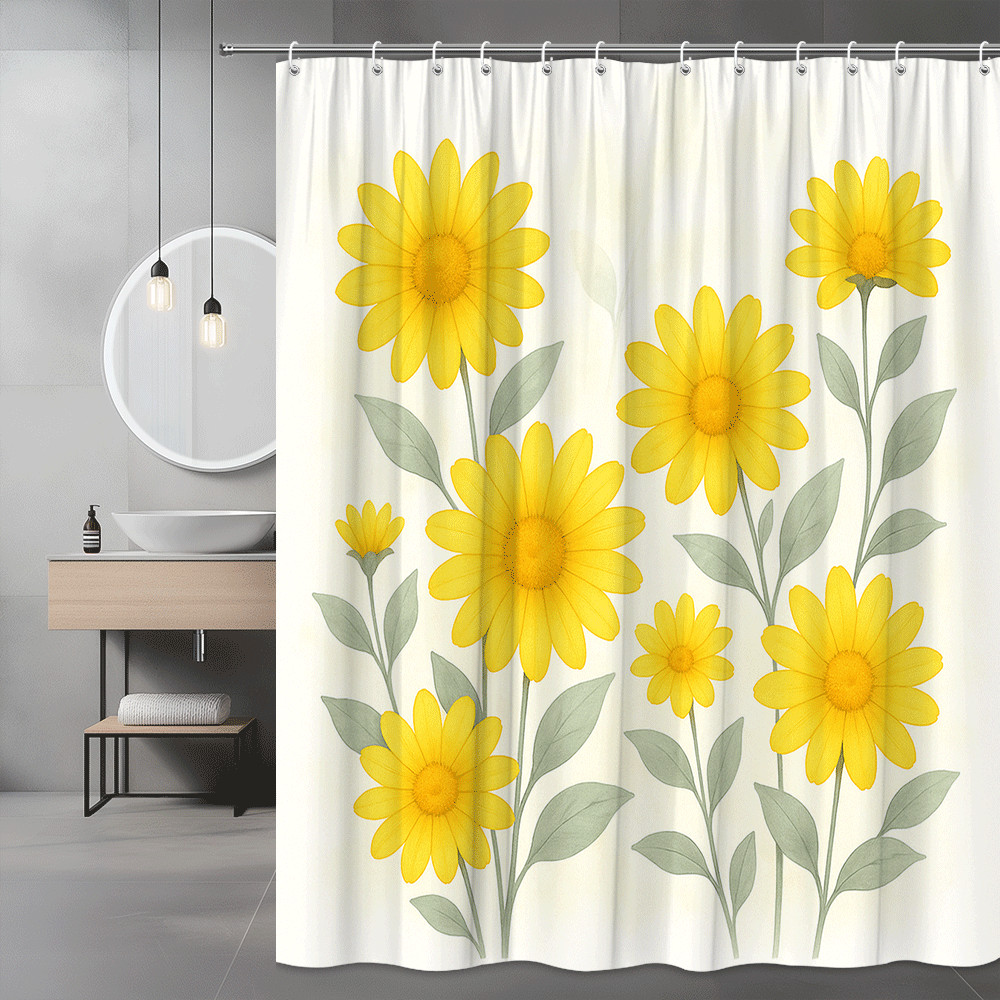 Custom Printed Bath Curtain — custom printed polyester bath curtain detail view