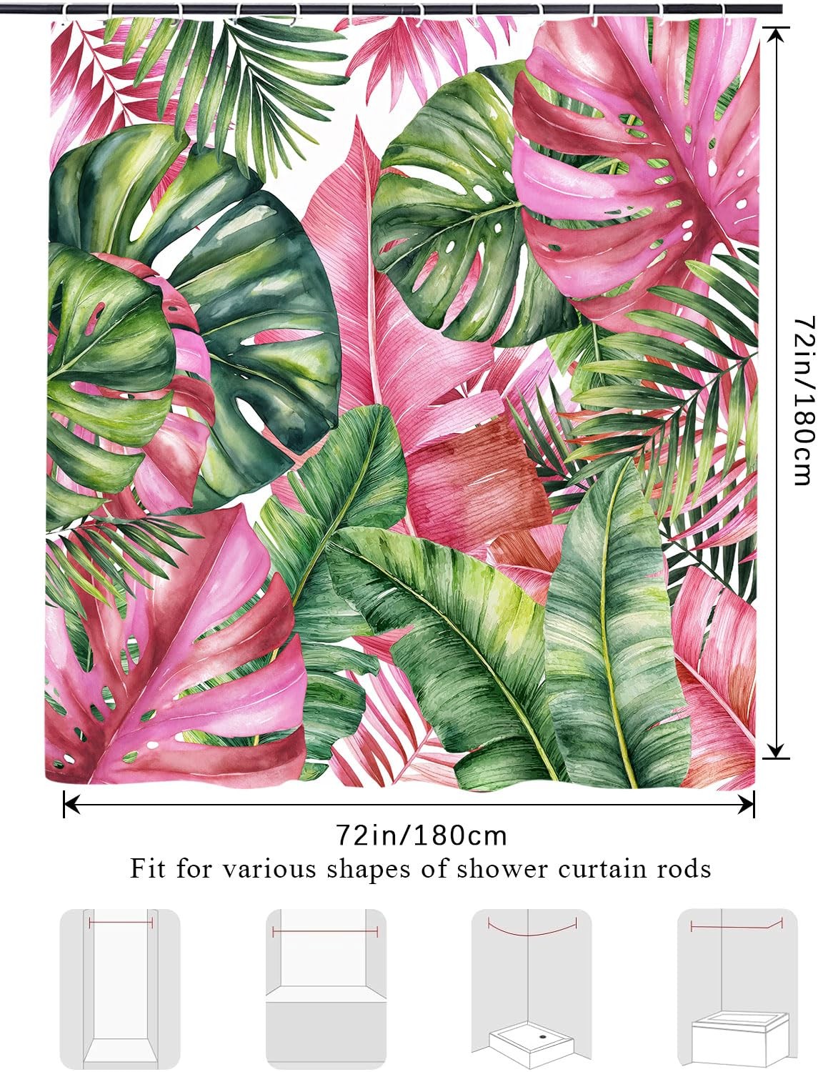 Custom Printed Bath Curtain — custom printed polyester bath curtain detail view