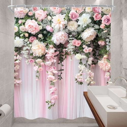 Custom Printed Bath Curtain — custom printed polyester bath curtain detail view