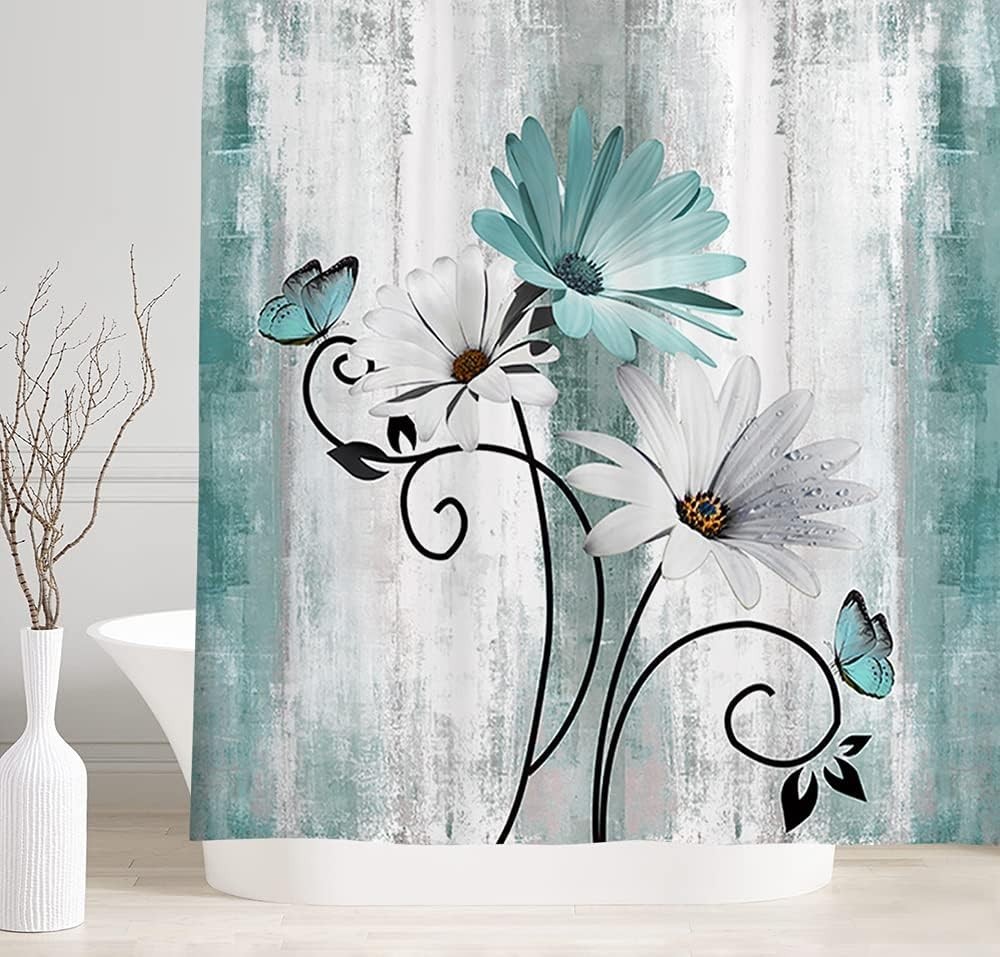 Custom Printed Bath Curtain — custom printed polyester bath curtain detail view