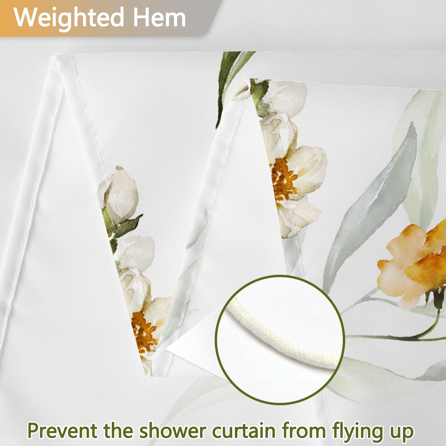 Custom Printed Bath Curtain — custom printed polyester bath curtain detail view