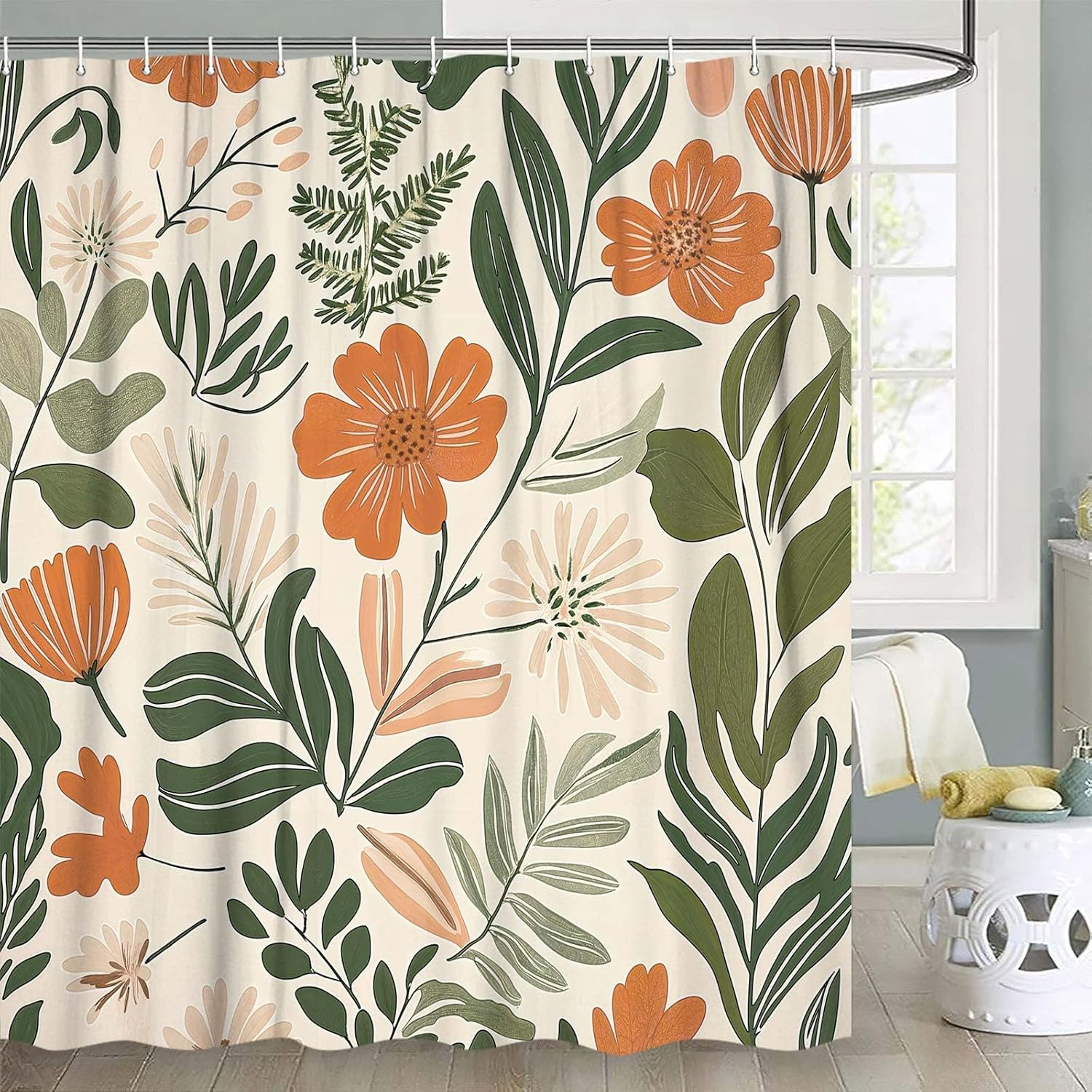 Custom Printed Bath Curtain — custom printed polyester bath curtain