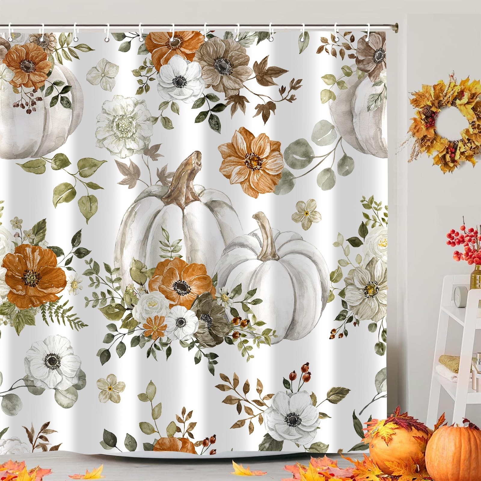 Custom Printed Bath Curtain — custom printed polyester bath curtain detail view