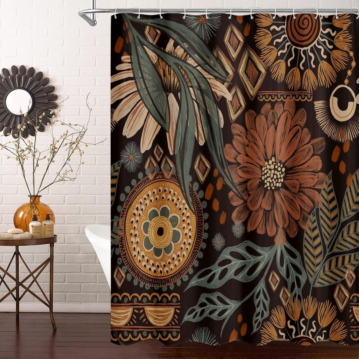 Custom Printed Bath Curtain — custom printed polyester bath curtain detail view