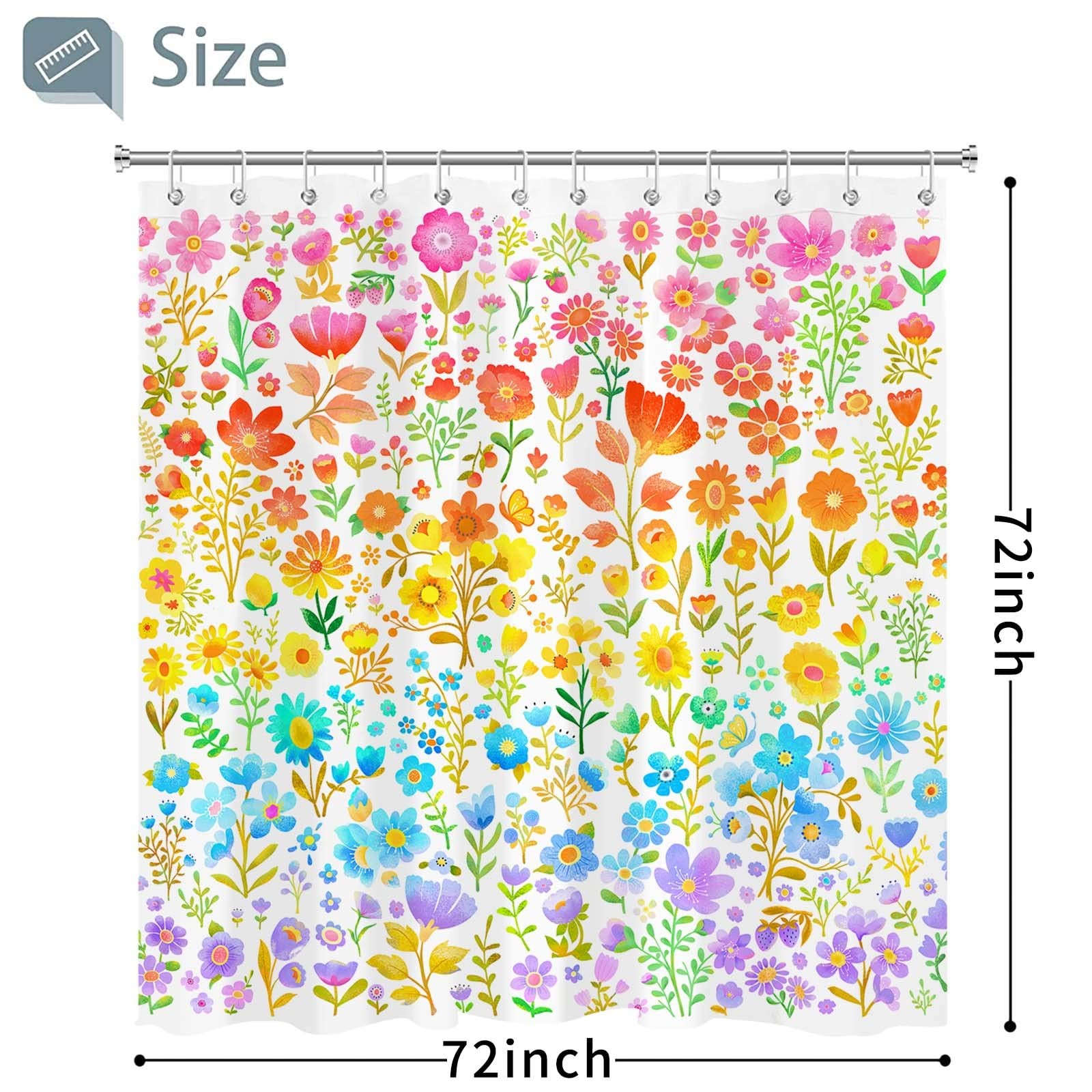 Custom Printed Bath Curtain — custom printed polyester bath curtain detail view