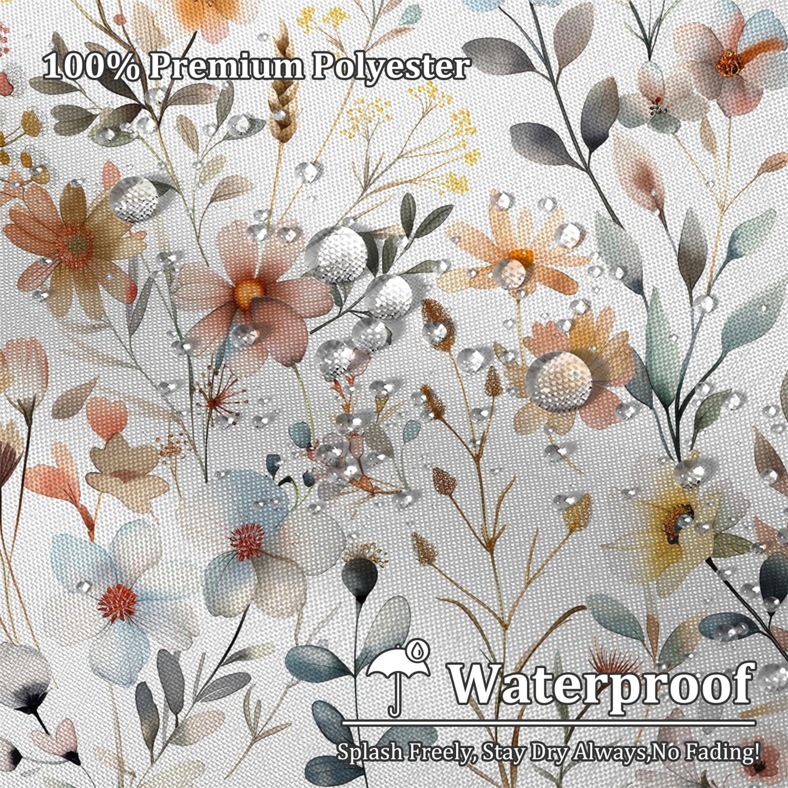 Custom Printed Bath Curtain — custom printed polyester bath curtain detail view