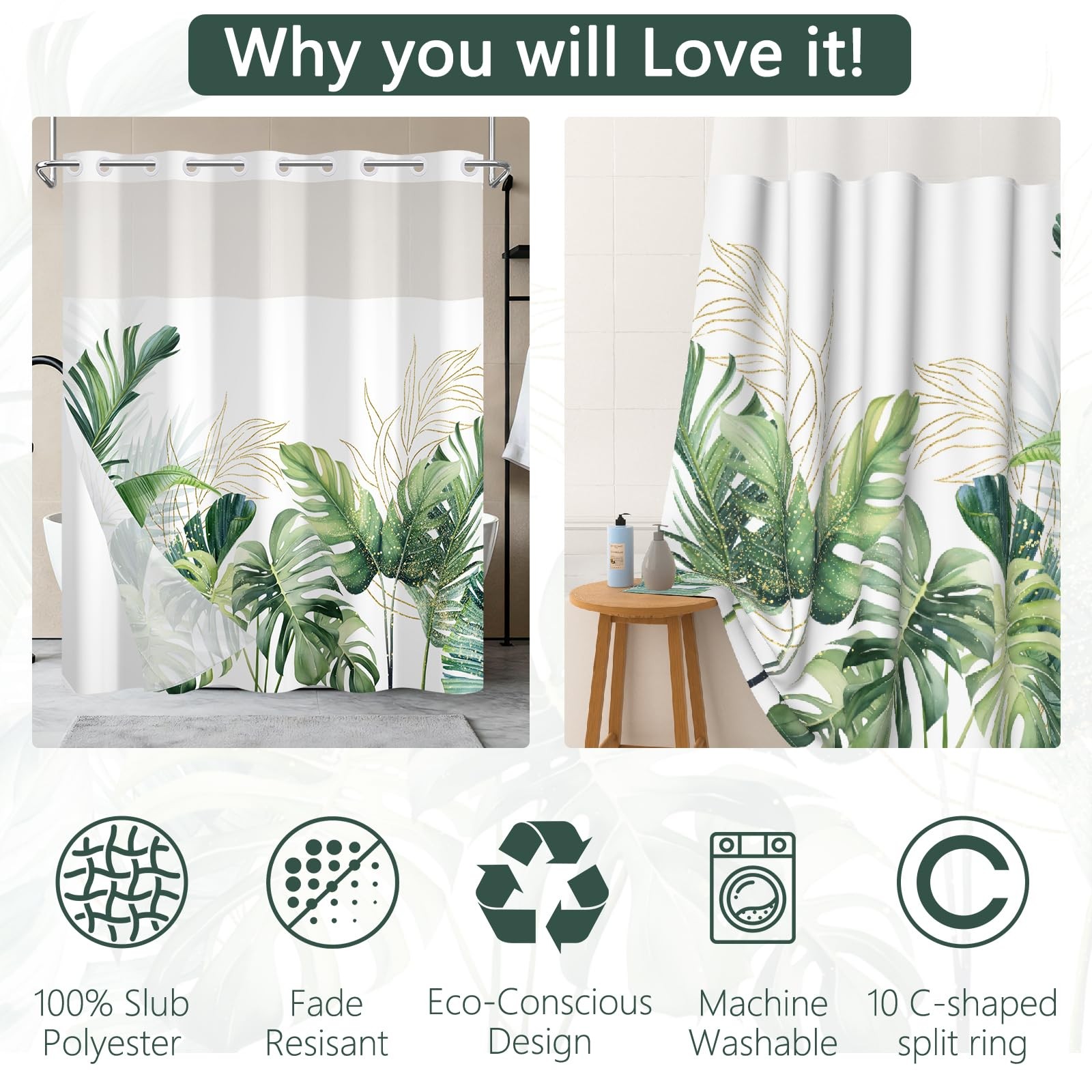 Custom Printed Bath Curtain — custom printed polyester bath curtain detail view