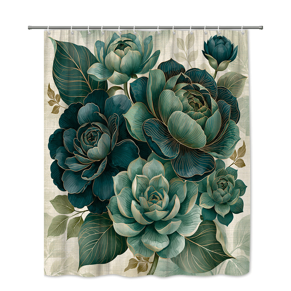 Custom Printed Bath Curtain — custom printed polyester bath curtain detail view
