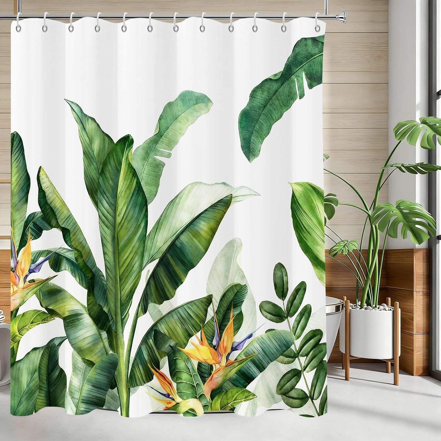 Custom Printed Bath Curtain — custom printed polyester bath curtain detail view