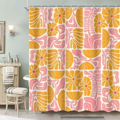 Custom Printed Bath Curtain — custom printed polyester bath curtain detail view