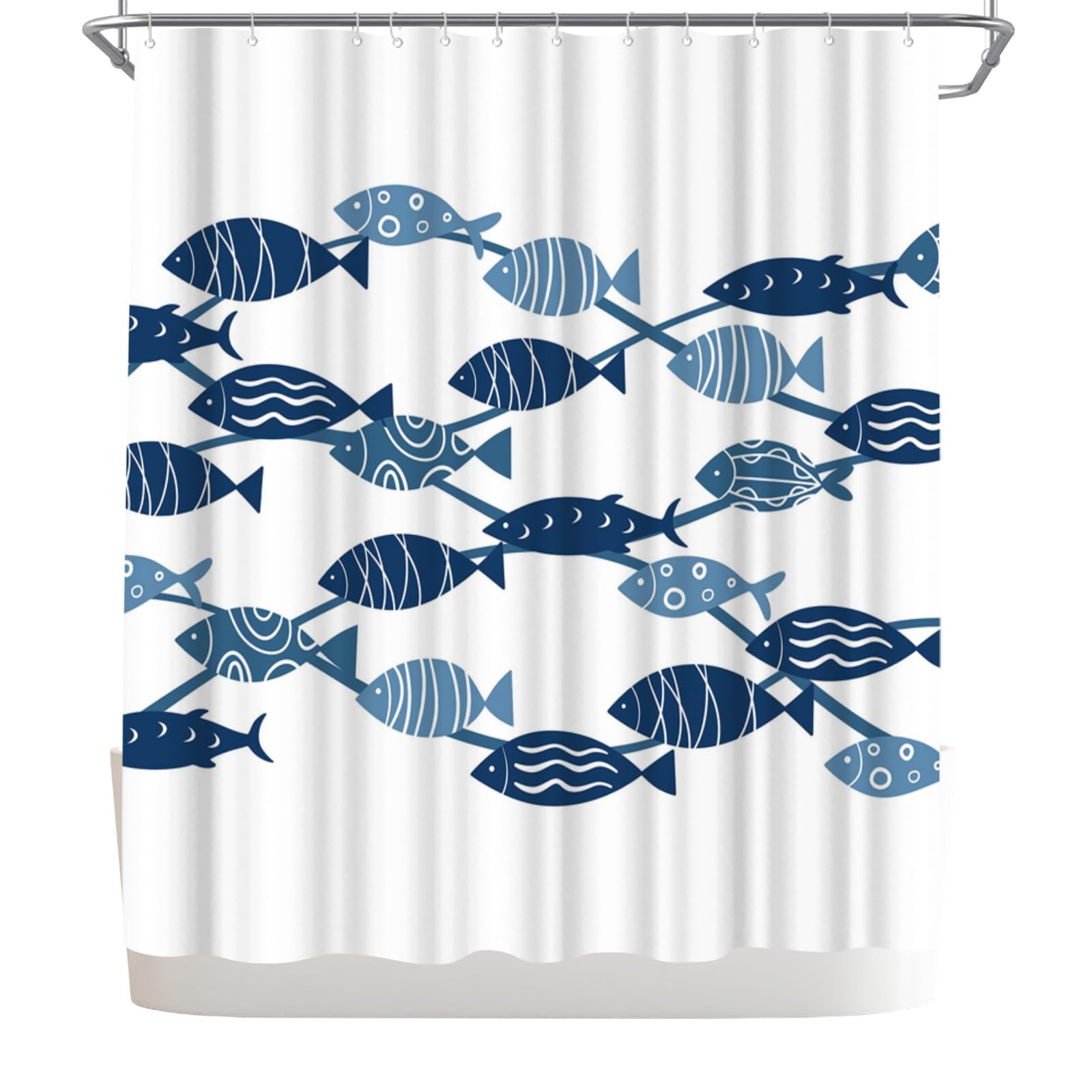 Custom Printed Bath Curtain — custom printed polyester bath curtain detail view