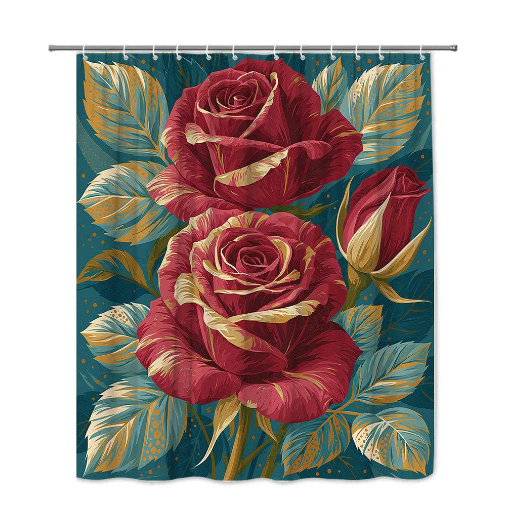 Custom Printed Bath Curtain — custom printed polyester bath curtain detail view
