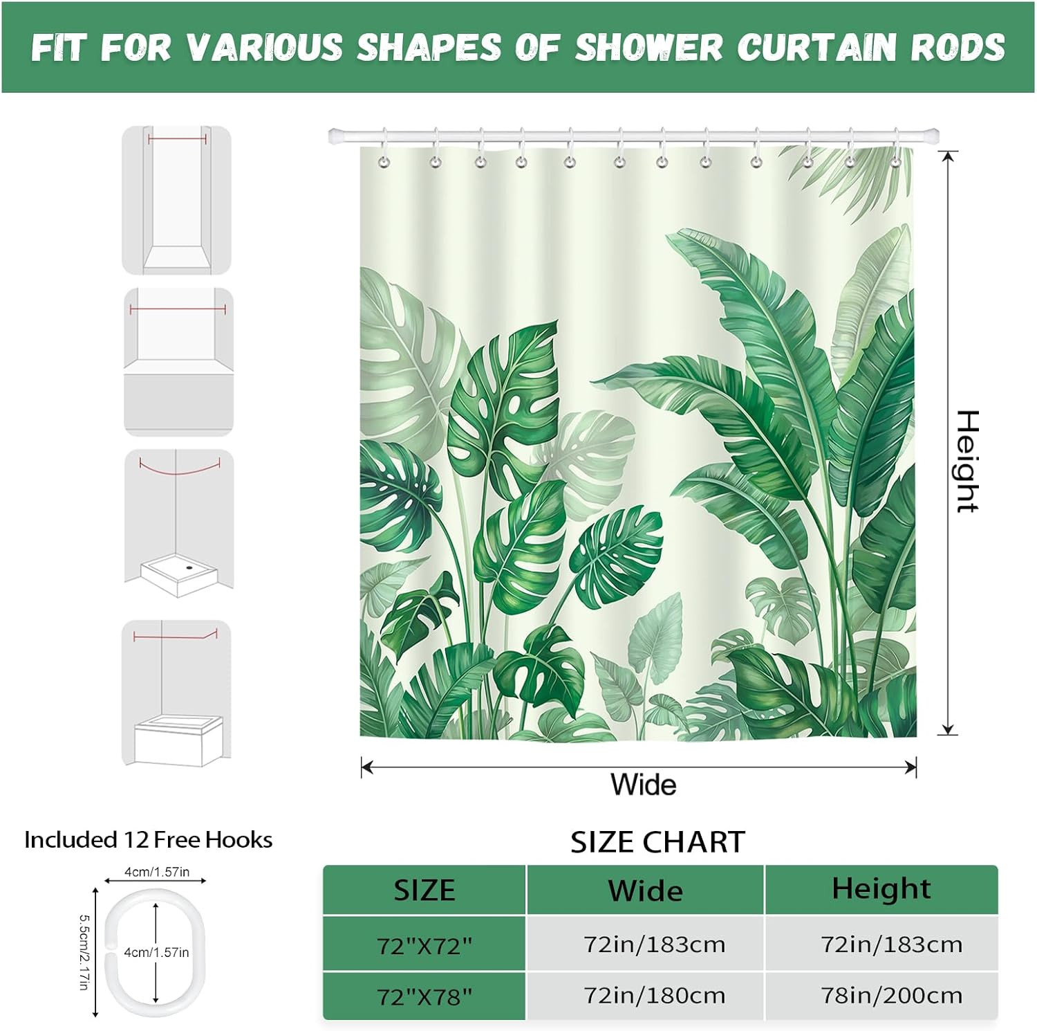 Custom Printed Bath Curtain — custom printed polyester bath curtain detail view