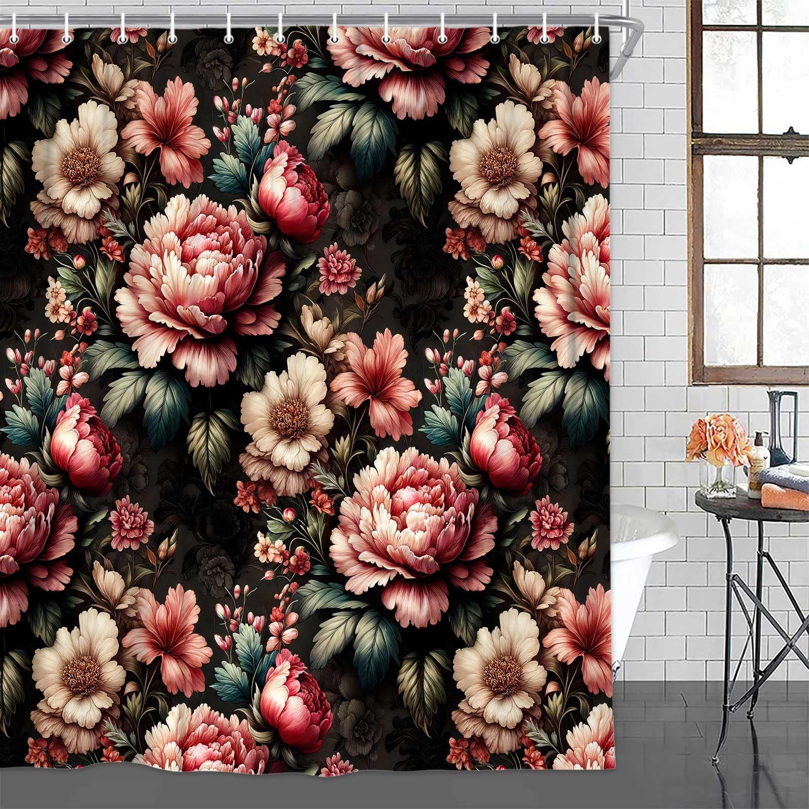 Custom Printed Bath Curtain — custom printed polyester bath curtain detail view