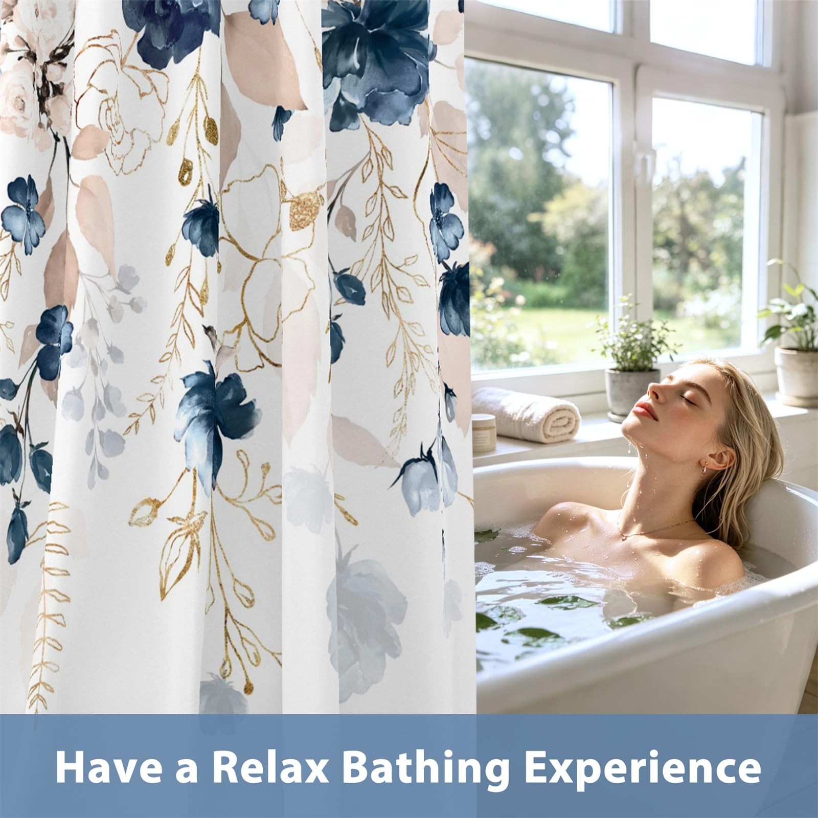 Custom Printed Bath Curtain — custom printed polyester bath curtain detail view