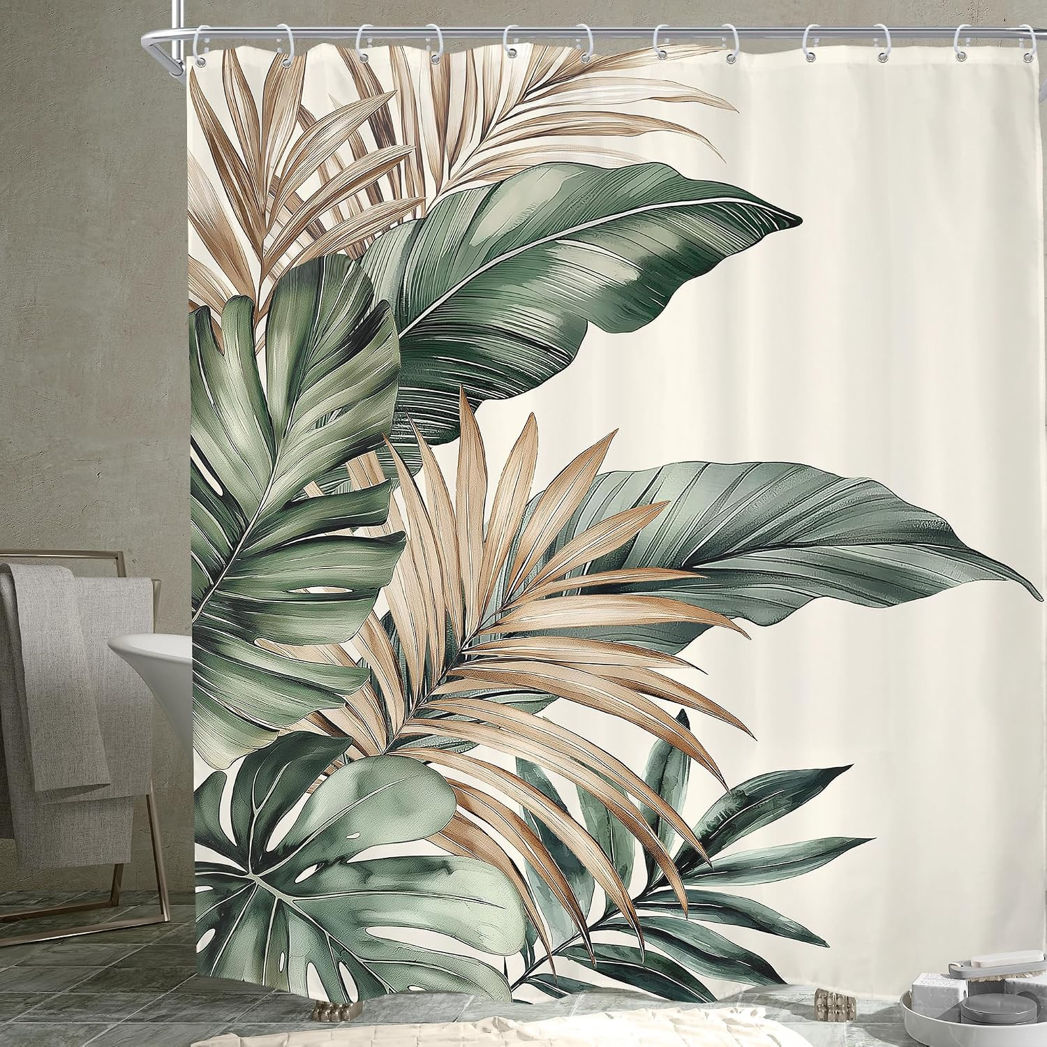 Custom Printed Bath Curtain — custom printed polyester bath curtain detail view