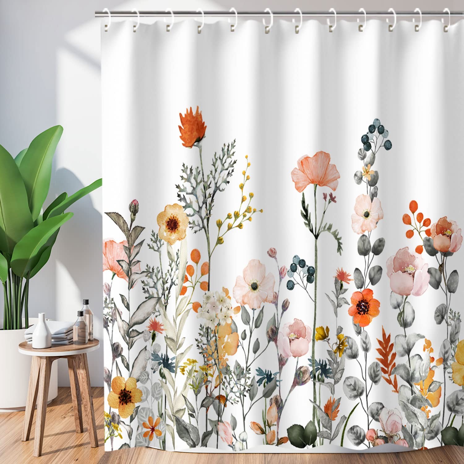 Custom Printed Bath Curtain — custom printed polyester bath curtain