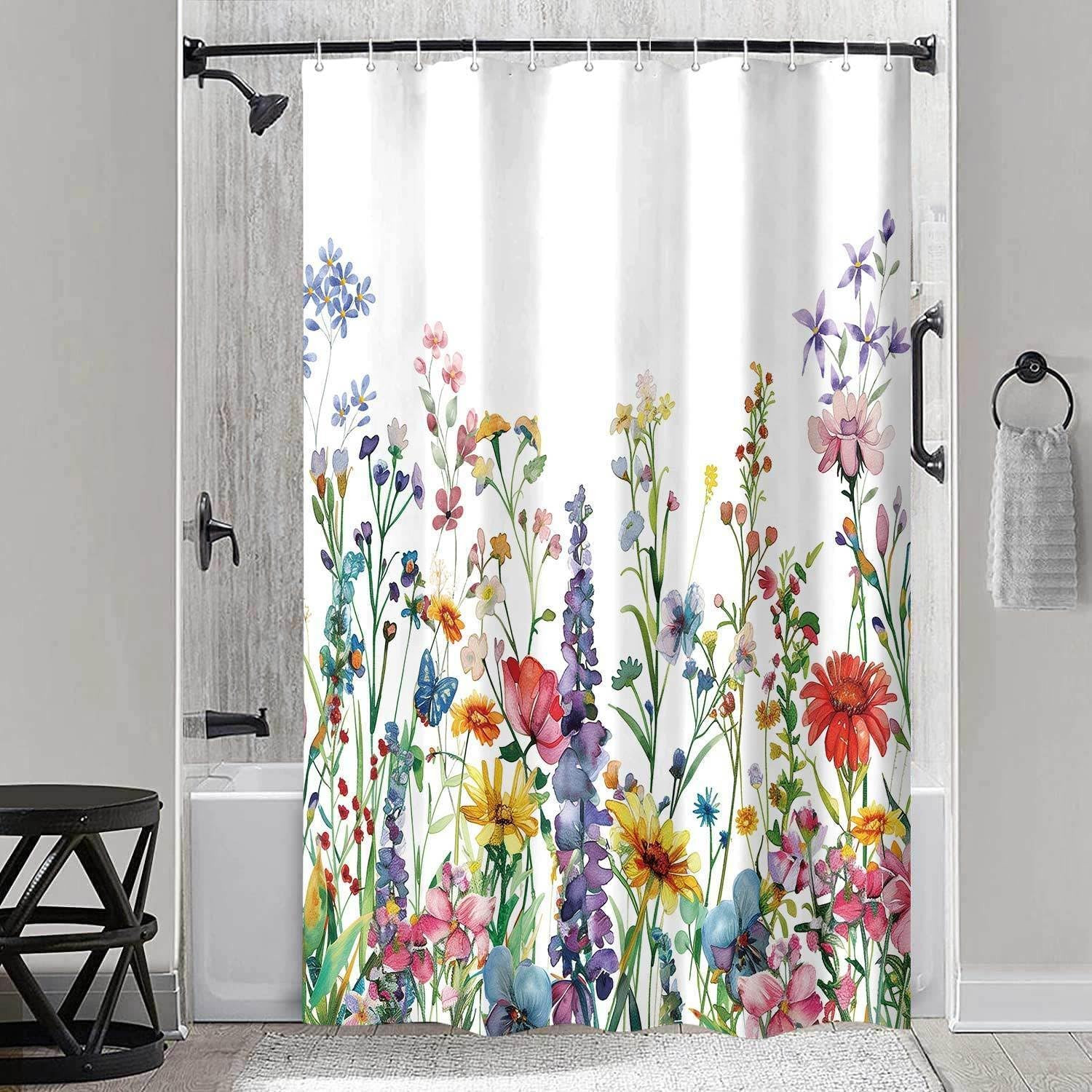 Custom Printed Bath Curtain — custom printed polyester bath curtain detail view