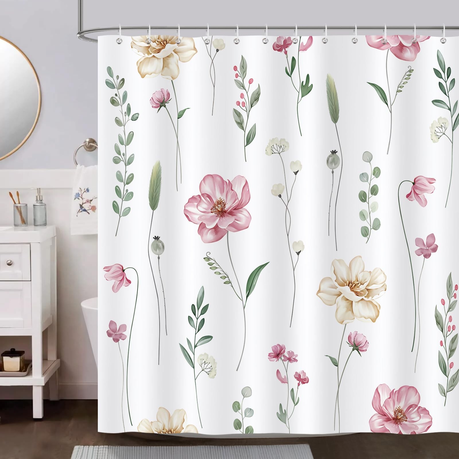Custom Printed Bath Curtain — custom printed polyester bath curtain