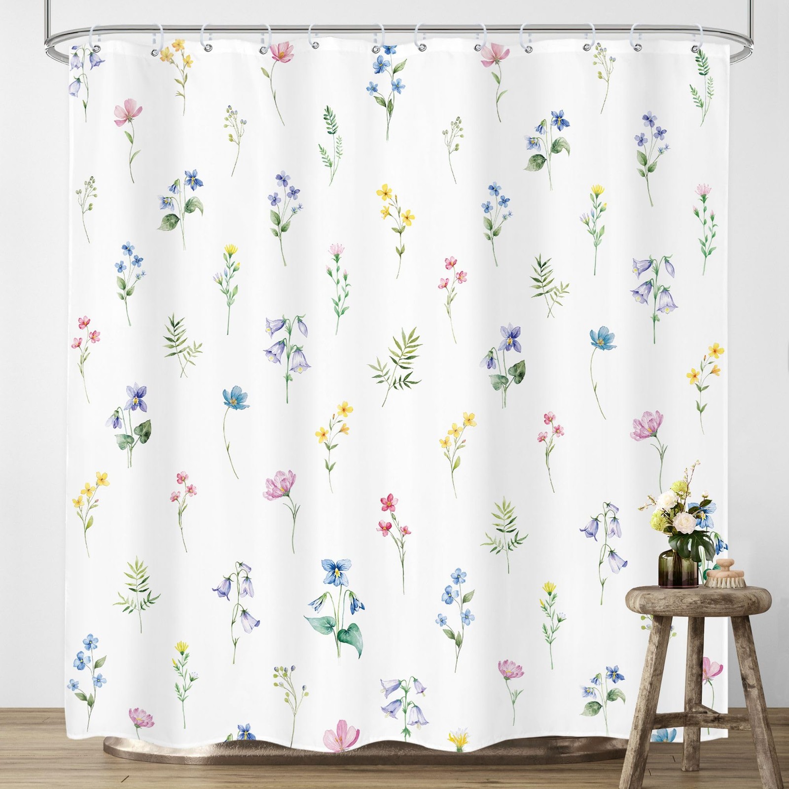 Custom Printed Bath Curtain — custom printed polyester bath curtain detail view