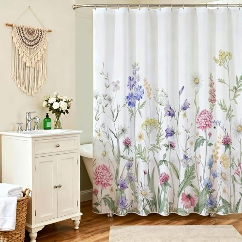 Custom Printed Bath Curtain — custom printed polyester bath curtain detail view