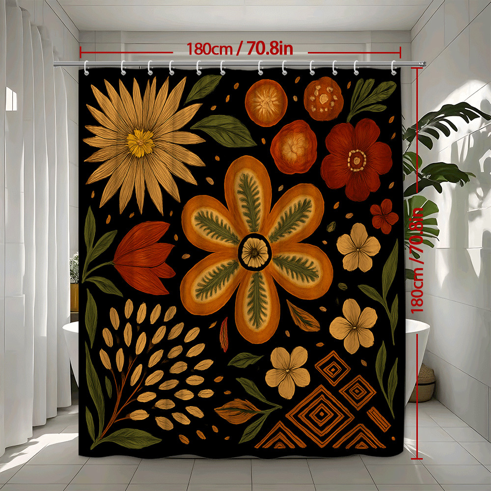 Custom Printed Bath Curtain — custom printed polyester bath curtain detail view