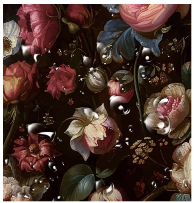 Custom Printed Bath Curtain — custom printed polyester bath curtain detail view