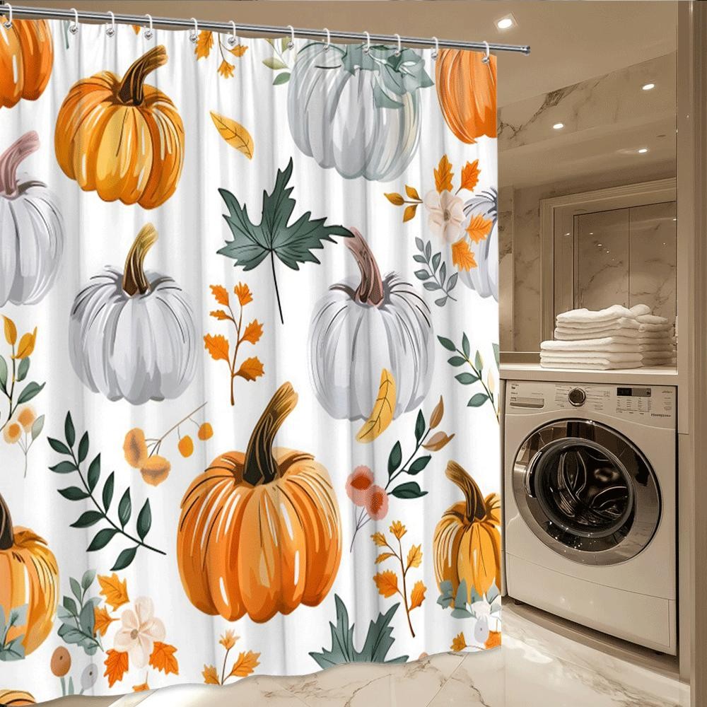 Custom Printed Bath Curtain — custom printed polyester bath curtain detail view