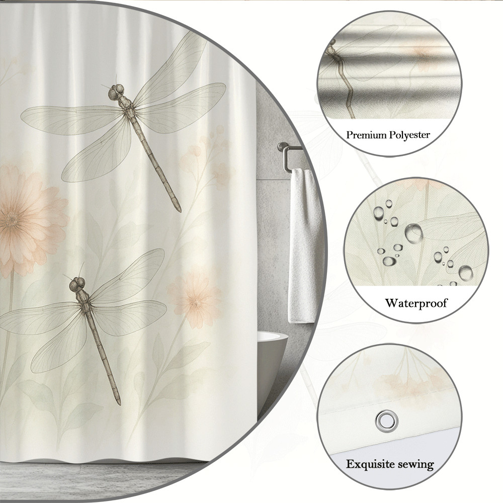 Custom Printed Bath Curtain — custom printed polyester bath curtain detail view