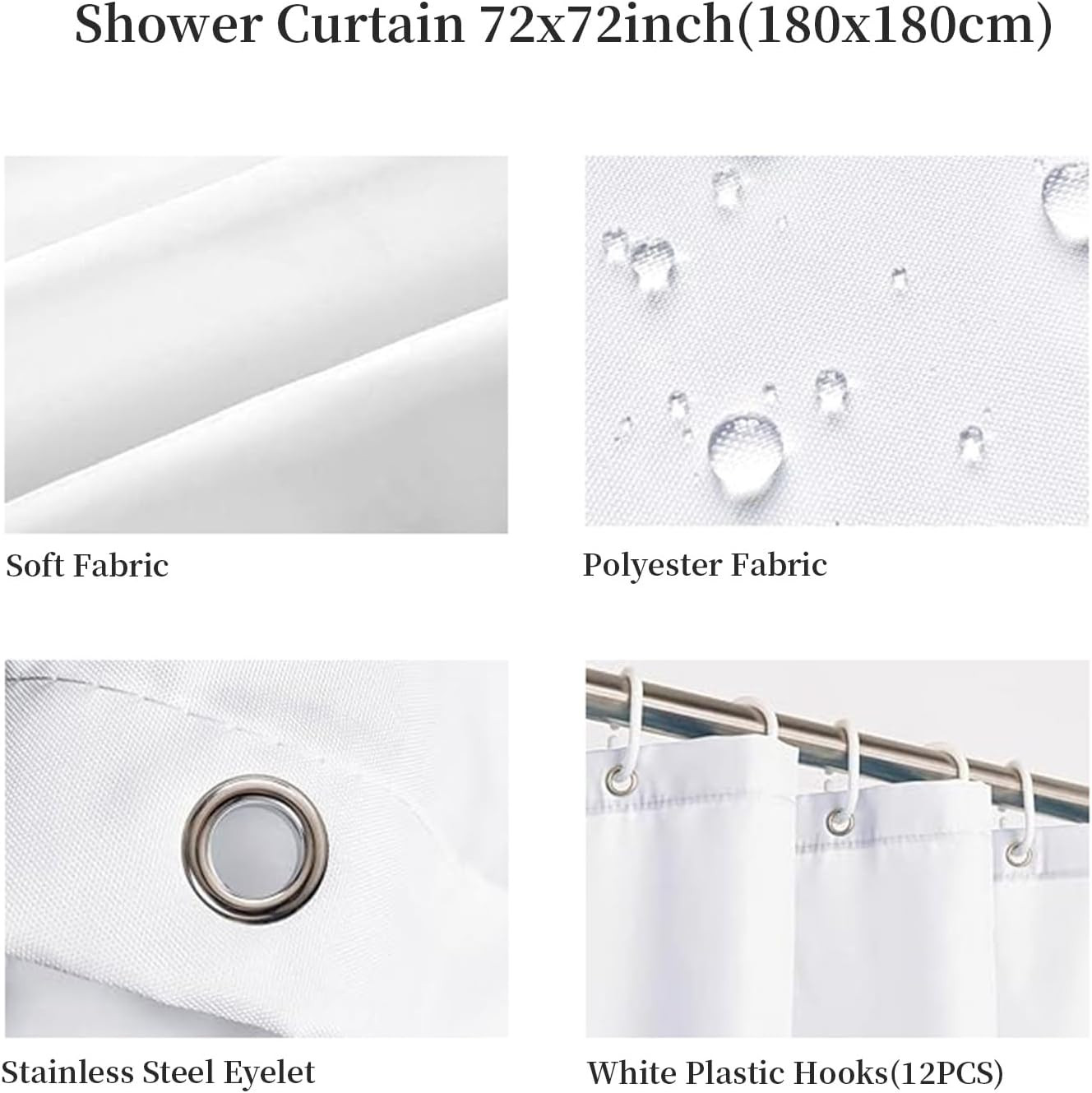 Custom Printed Bath Curtain — custom printed polyester bath curtain detail view