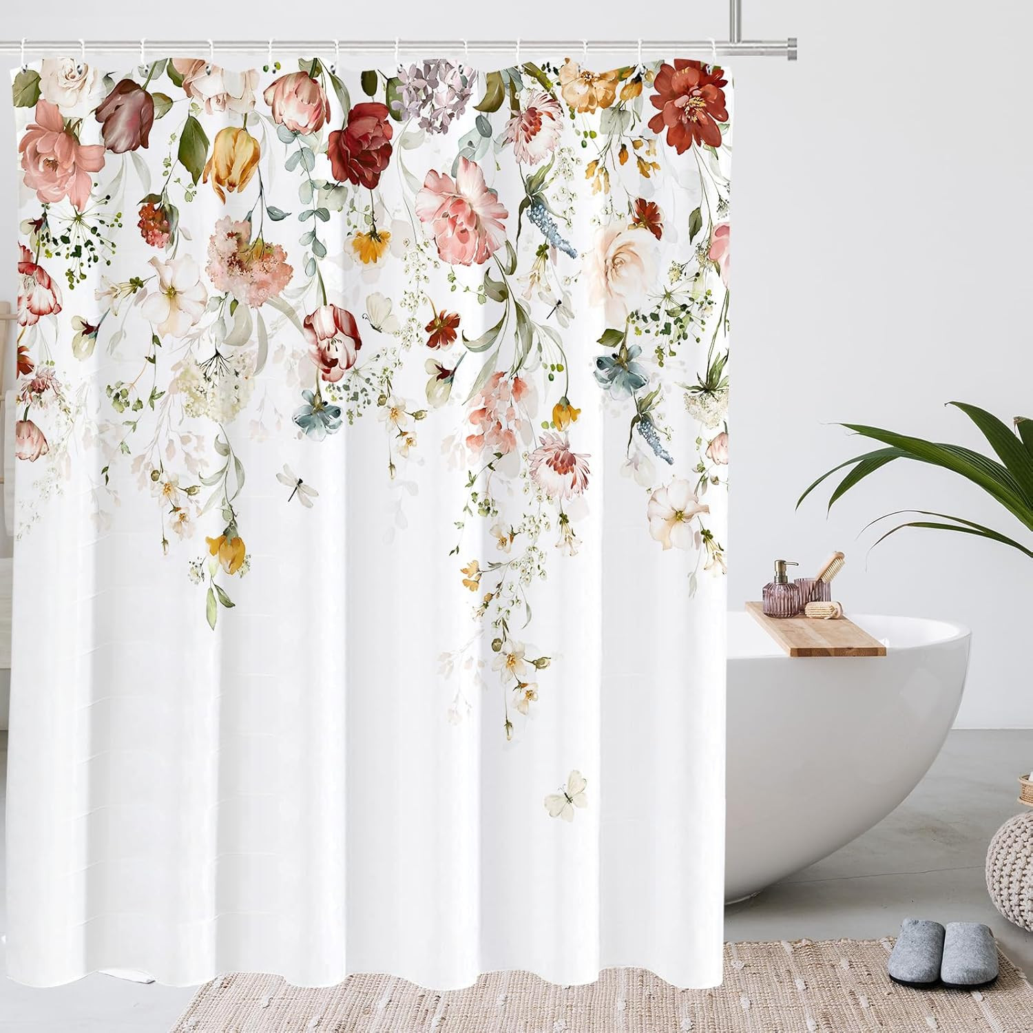 Custom Printed Bath Curtain — custom printed polyester bath curtain detail view