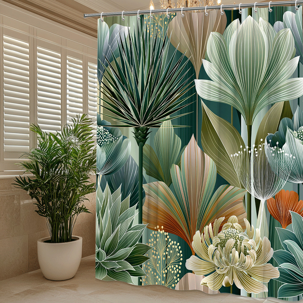 Custom Printed Bath Curtain — custom printed polyester bath curtain detail view