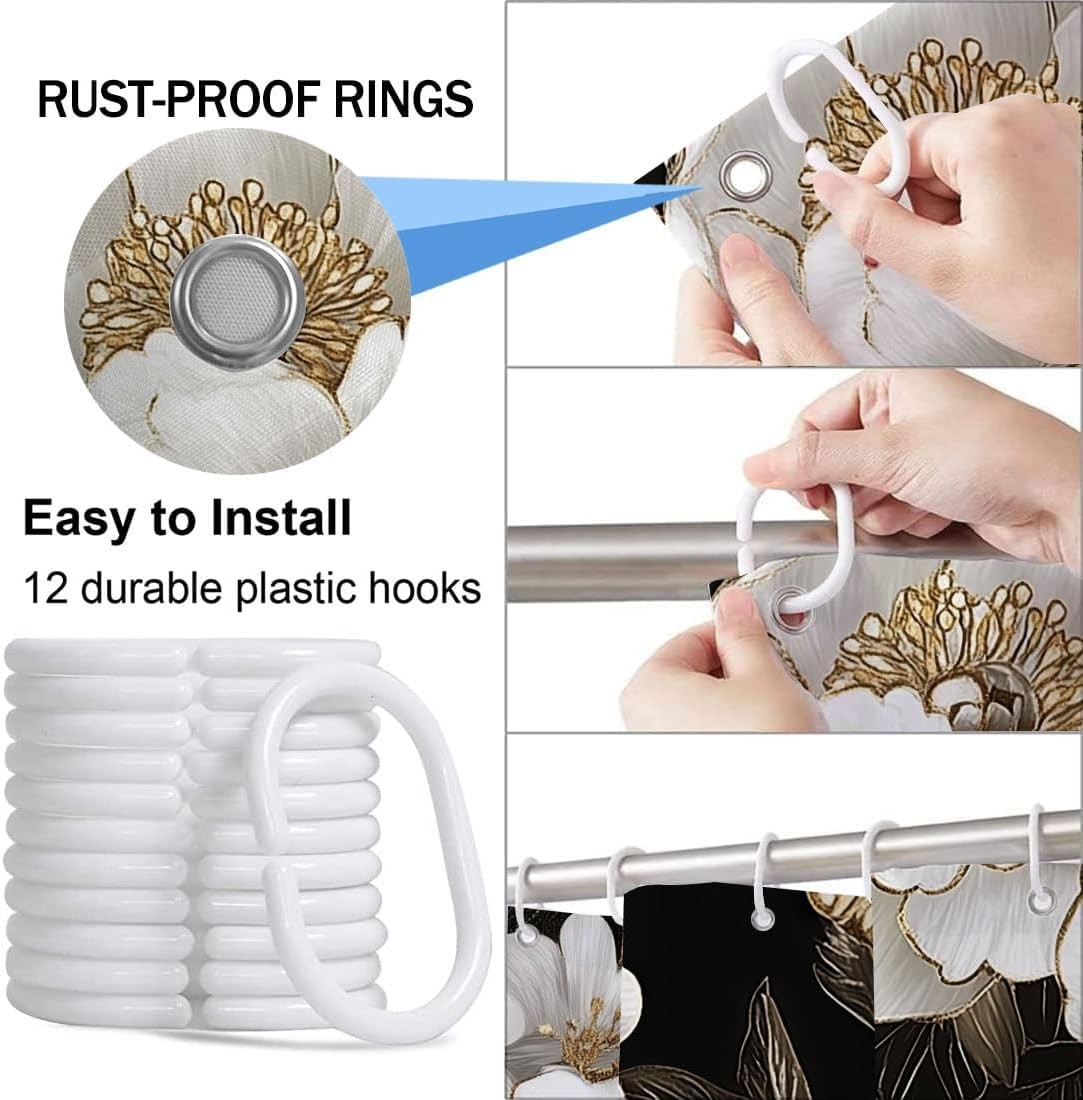 Custom Printed Bath Curtain — custom printed polyester bath curtain detail view