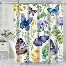 Cortina de ducha de mariposa de 72 x 72 pulgadas para ducha de baño — custom printed polyester bath curtain