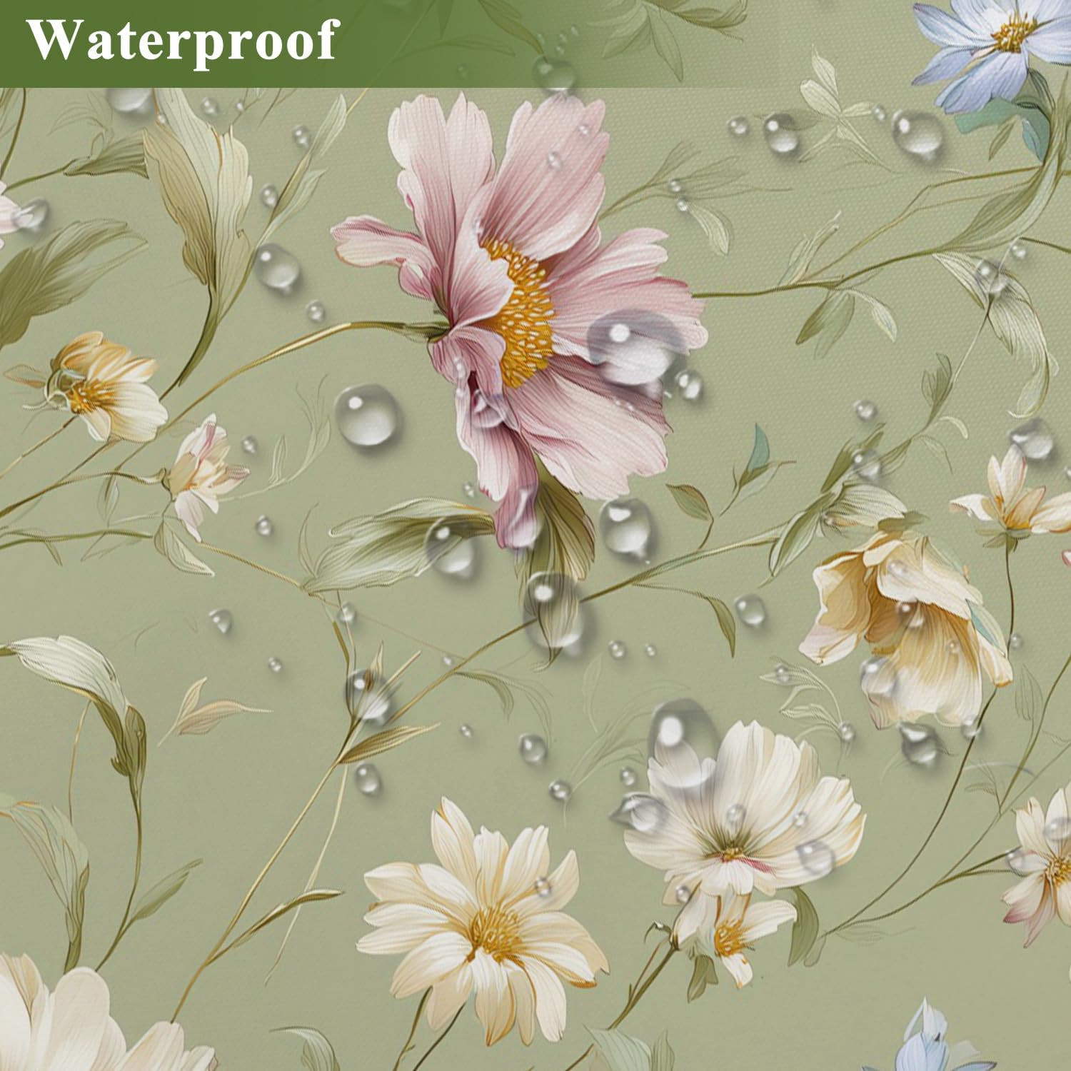 Custom Printed Bath Curtain — custom printed polyester bath curtain detail view