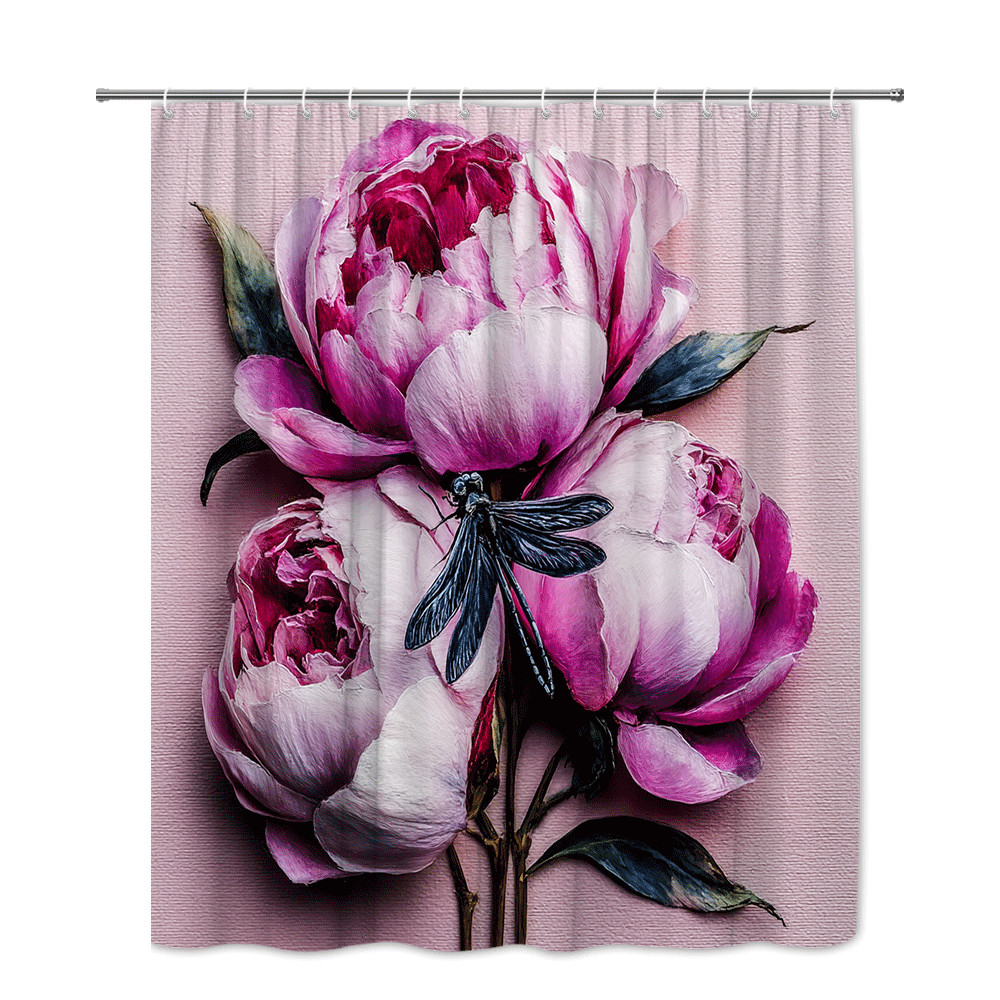 Custom Printed Bath Curtain — custom printed polyester bath curtain detail view
