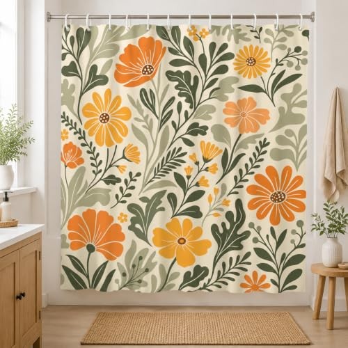 Custom Printed Bath Curtain — custom printed polyester bath curtain detail view