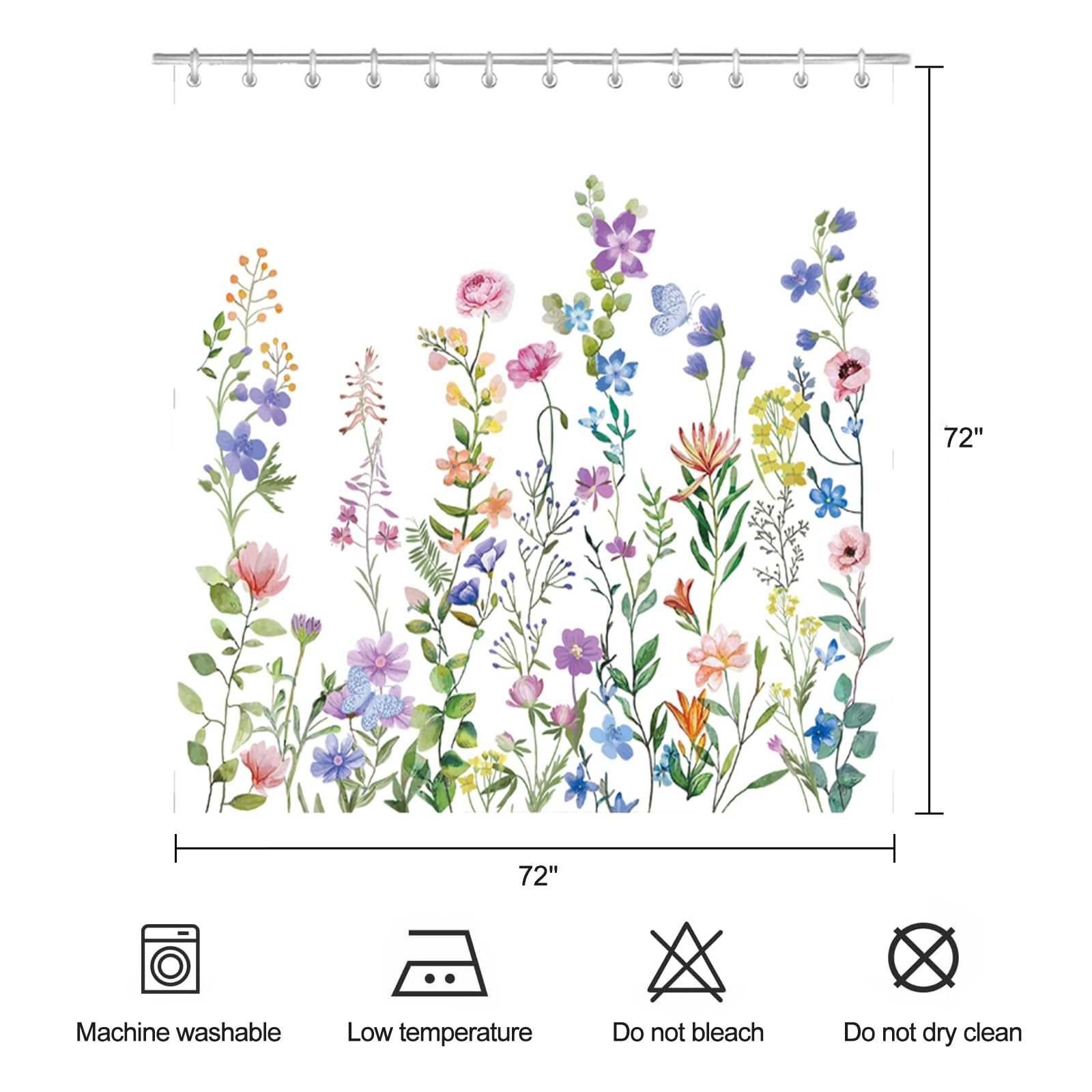 Custom Printed Bath Curtain — custom printed polyester bath curtain detail view
