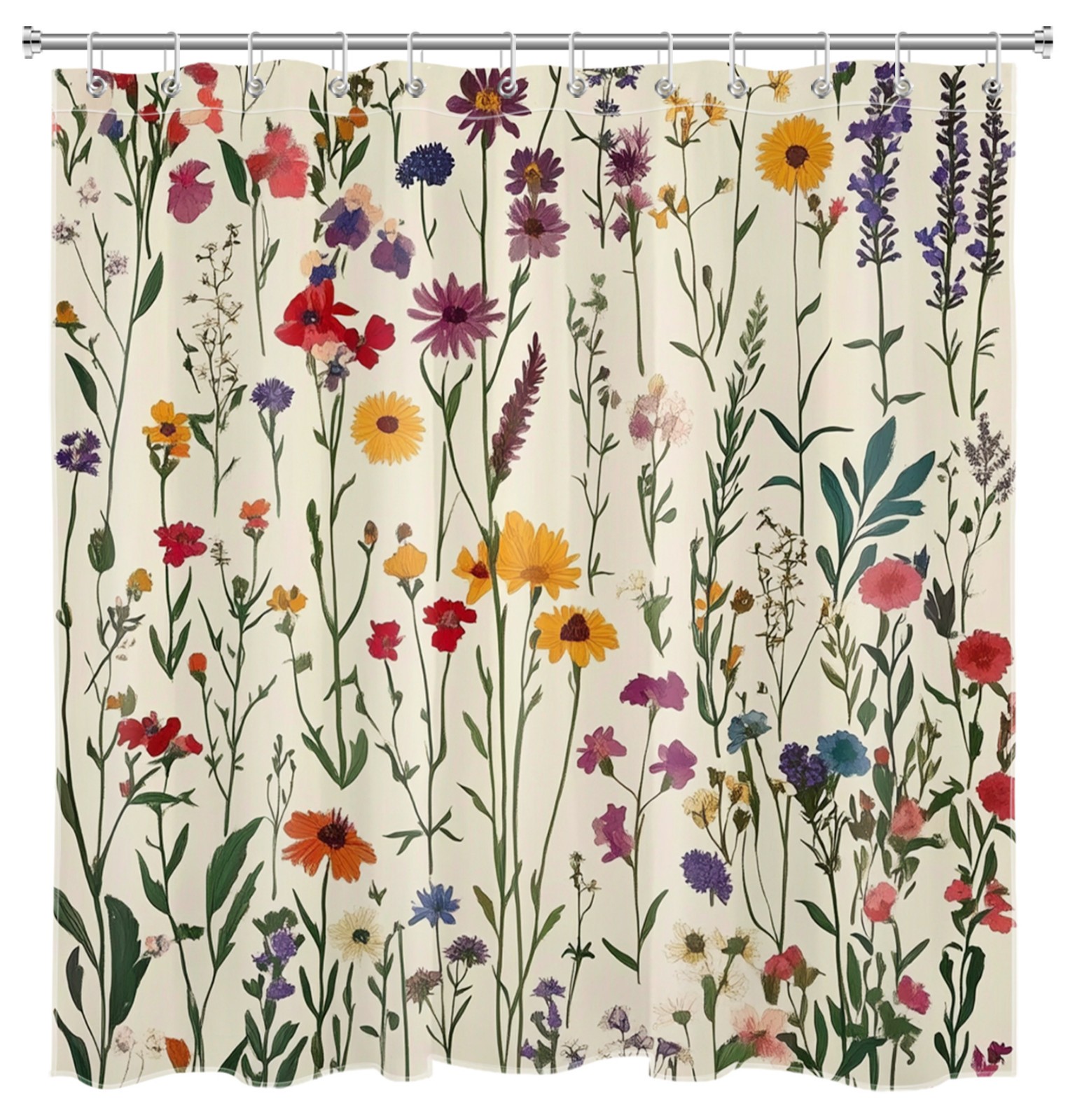 Custom Printed Bath Curtain — custom printed polyester bath curtain detail view