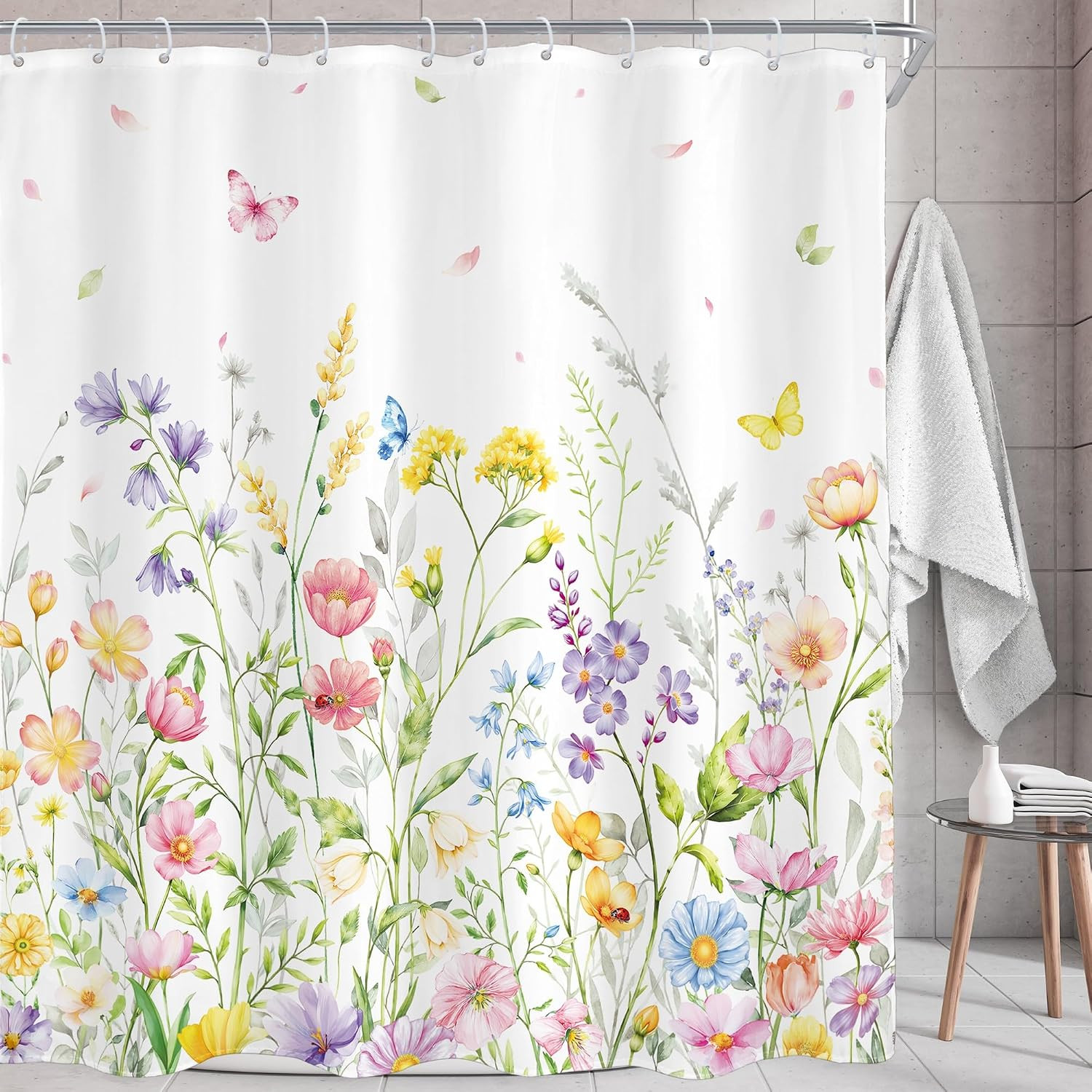 Custom Printed Bath Curtain — custom printed polyester bath curtain detail view