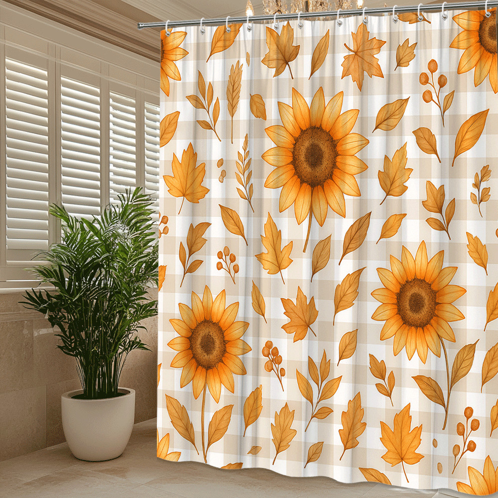 Custom Printed Bath Curtain — custom printed polyester bath curtain detail view