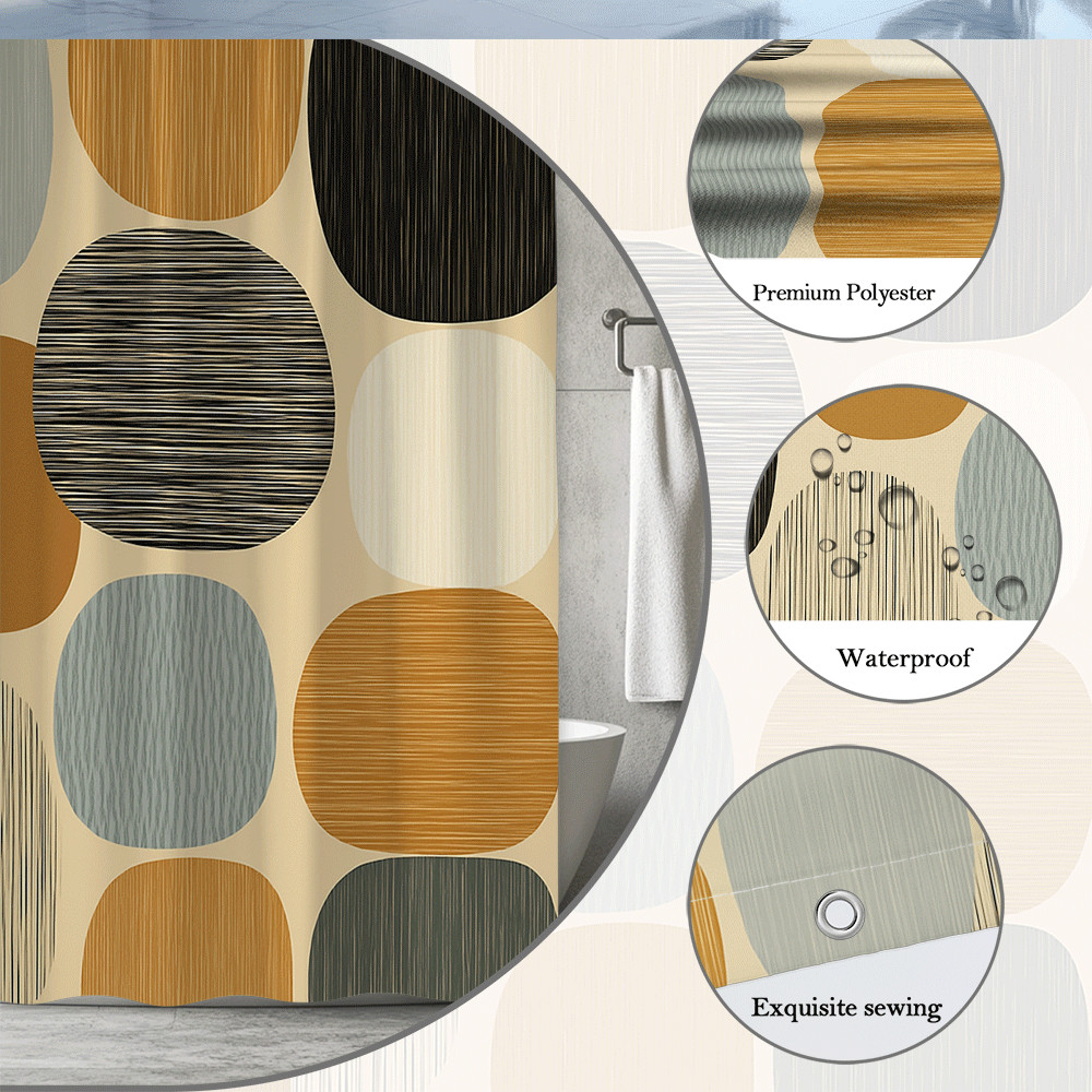 Custom Printed Bath Curtain — custom printed polyester bath curtain detail view