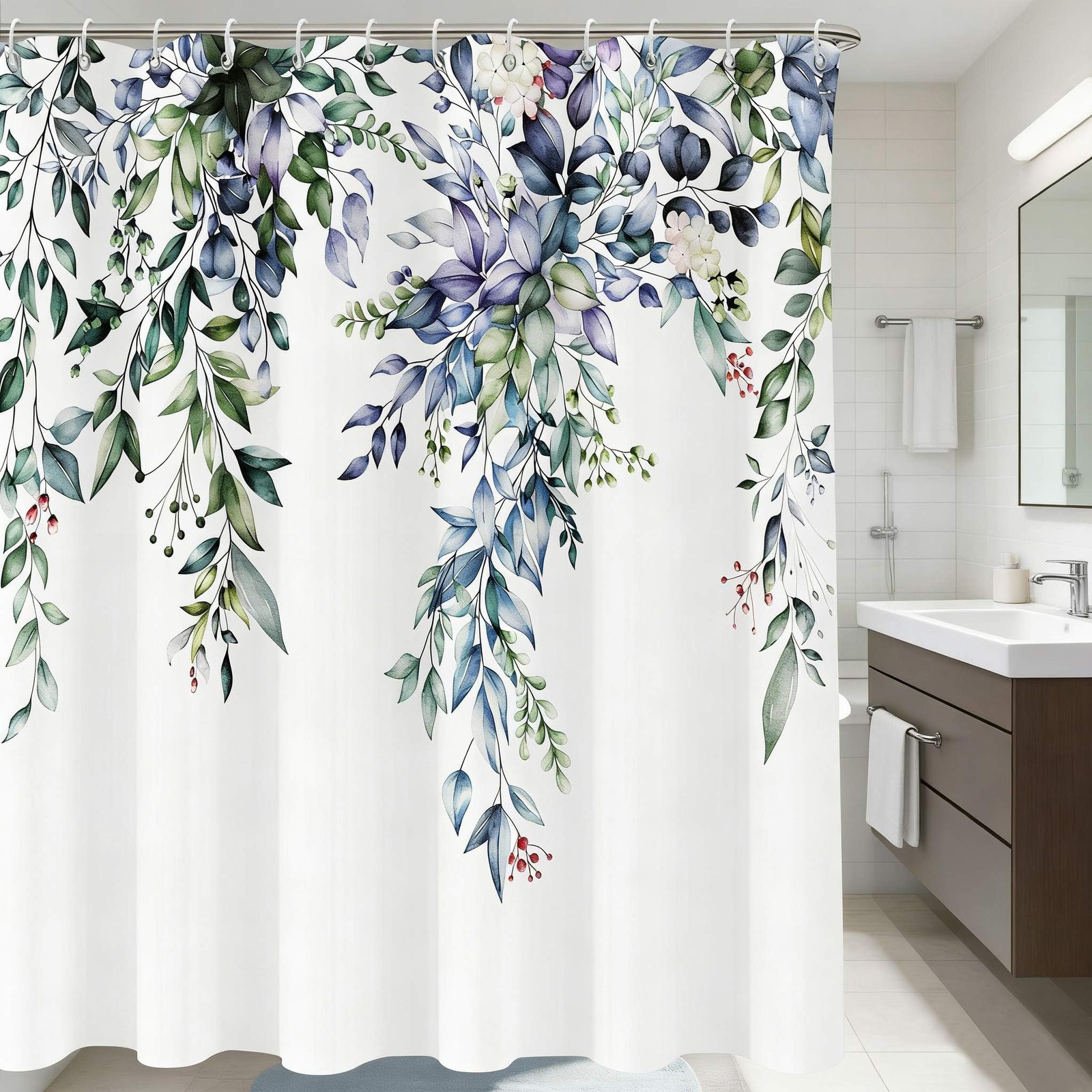 Custom Printed Bath Curtain — custom printed polyester bath curtain detail view