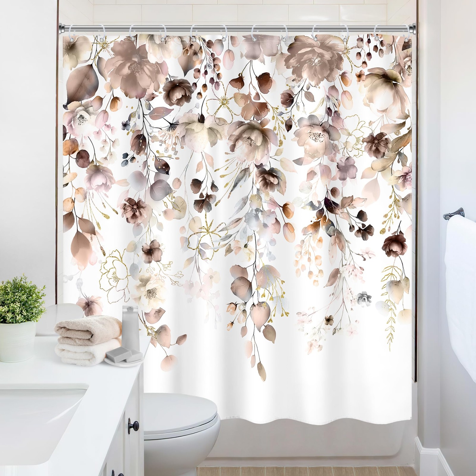 Custom Printed Bath Curtain — custom printed polyester bath curtain detail view