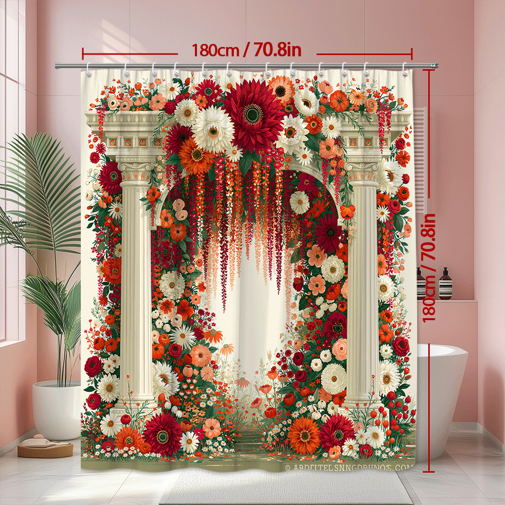 Custom Printed Bath Curtain — custom printed polyester bath curtain detail view