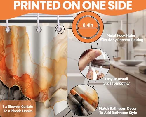 Custom Printed Bath Curtain — custom printed polyester bath curtain detail view